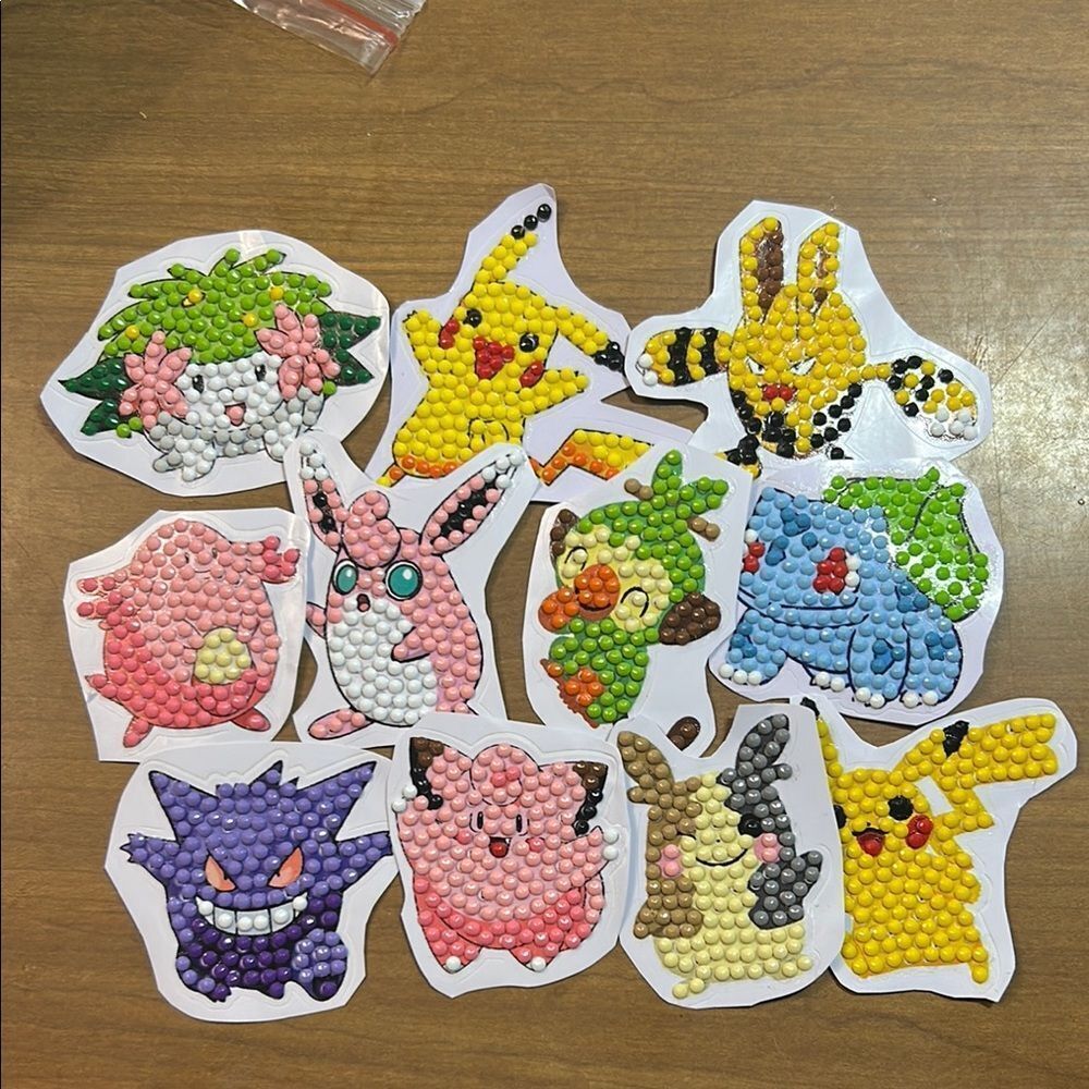 Colorful Pokemon diamond Art Stickers